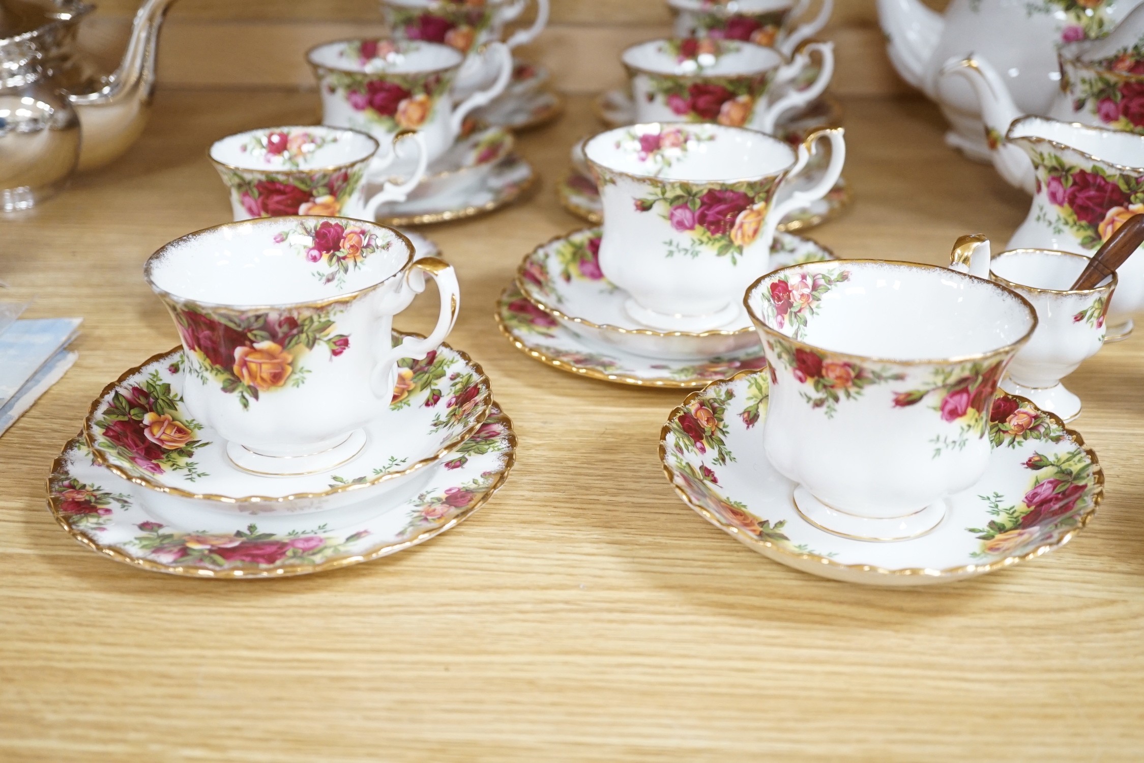 A Royal Albert Old Country Roses ten cups tea service